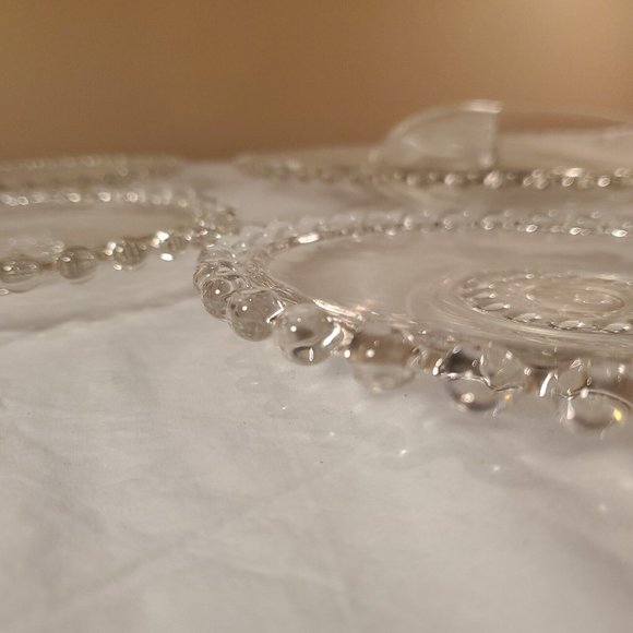 Candlewick Relish Pickle Dish and 6 plates set of 7, Vintage from France, - Picture 6 of 16